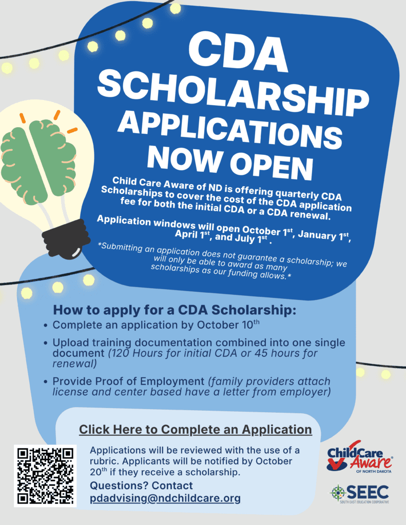 click to access CDA scholarship application pdf flyer